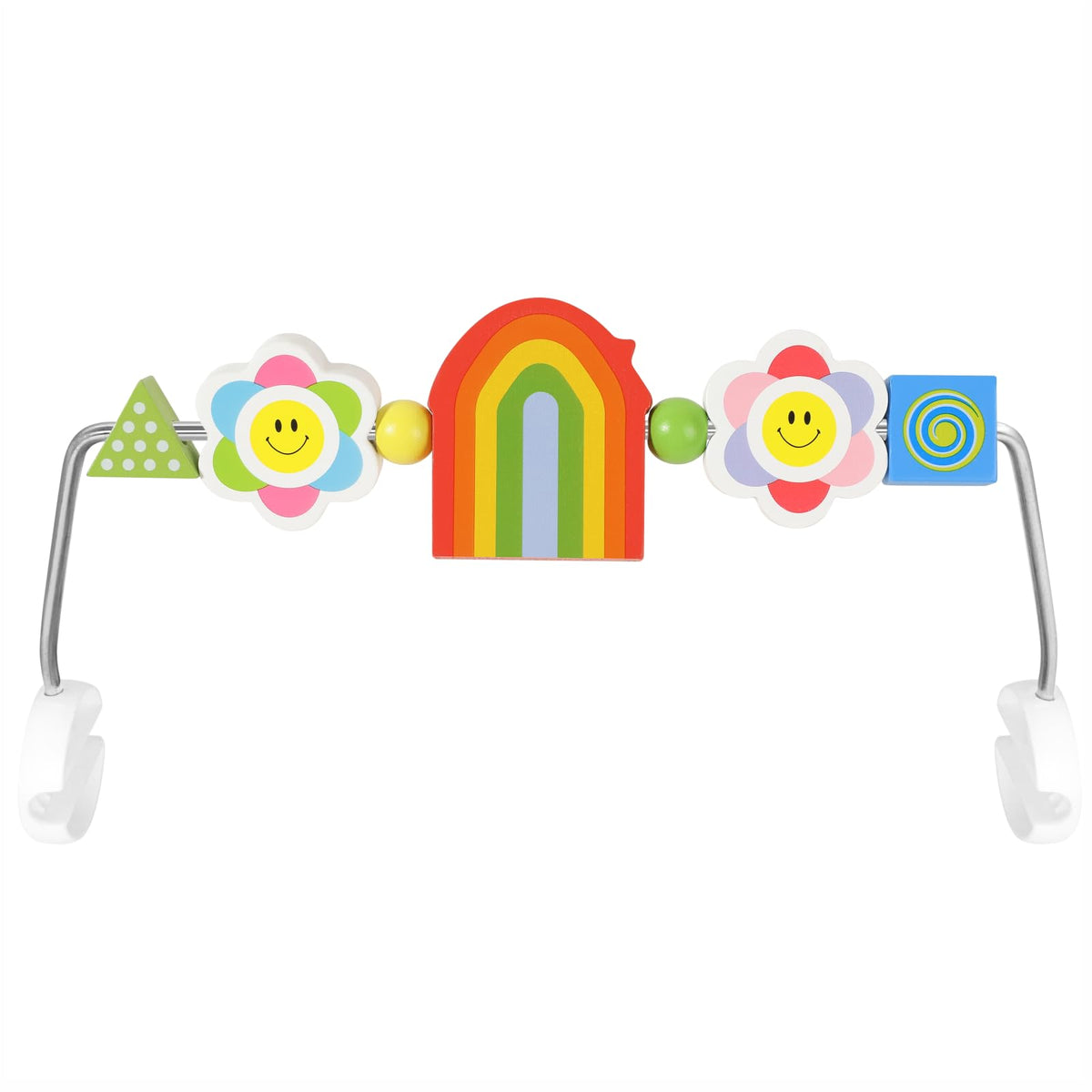 iGRATENS Baby Bouncer Toy Bar with bright colors supports visual exploration and engagement.