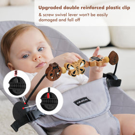iGRATENS Toy Bar with upgraded plastic clips for secure, easy attachment