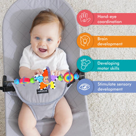 iGRATENS Bouncer Toy Bar reinforced clips secure attachment and easy setup