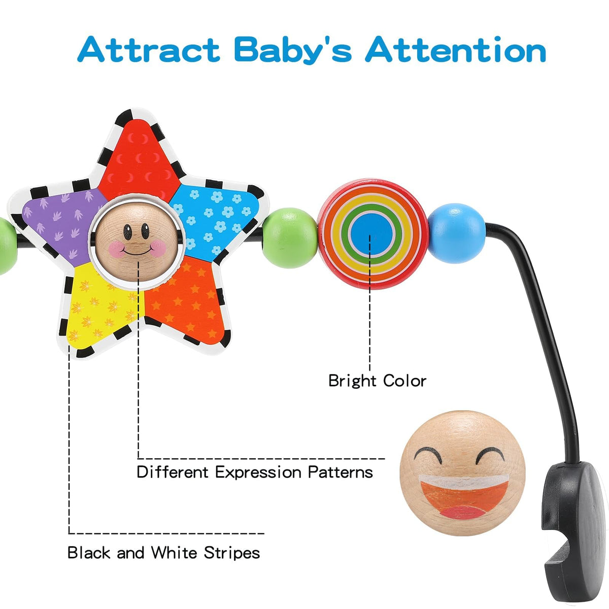 iGRATENS Beech wood design offers durable, natural texture for baby play