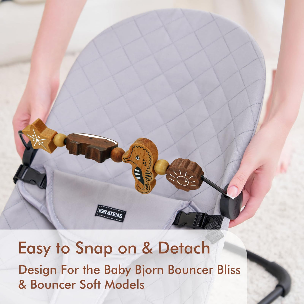 iGRATENS toy bar fits Bliss and Balance Soft safely on compatible models