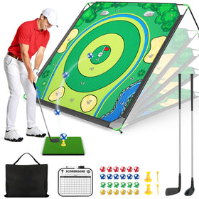 IGRL golf chipping mat in action for indoor outdoor practice.