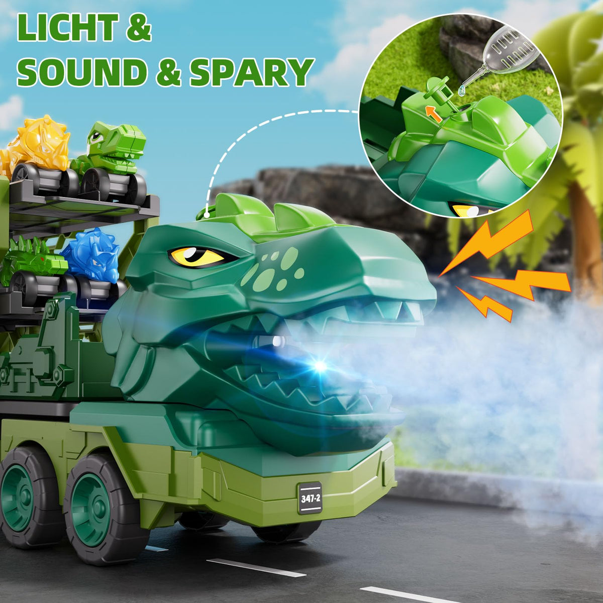 IHaha dinosaur head sprays and roaring sounds spark interactive, immersive play.