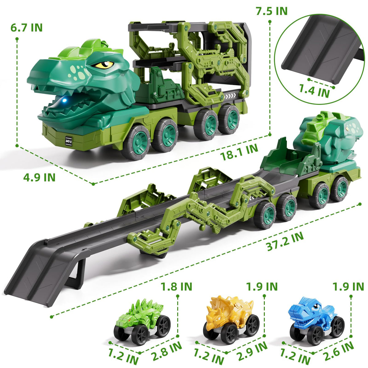 IHaha 9 mini dinosaur cars included for imaginative racing adventures.