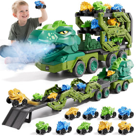 IHaha dinosaur truck with foldable carrier for organized play and easy storage.