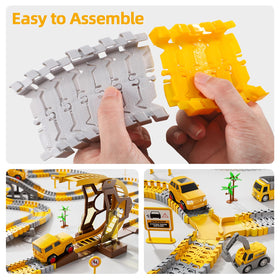 IHAHA six construction trucks add realistic gearing and pretend builds.