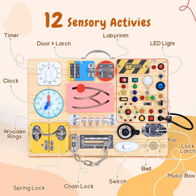 iHarPro wooden sensory board close-up shows smooth edges and safe finish
