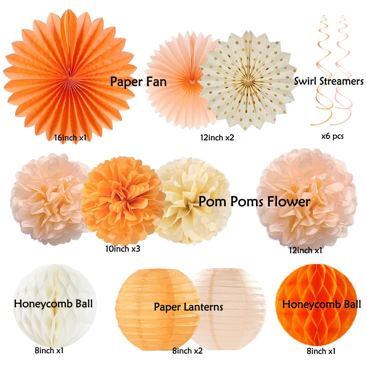 IHEPYQ beige-orange paper lanterns create soft ambiance for celebrations.