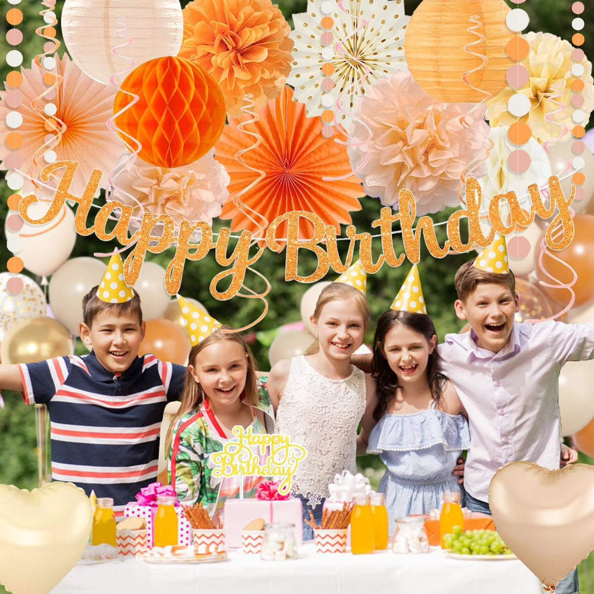 IHEPYQ circle-dot banner elevates festive walls and table settings.