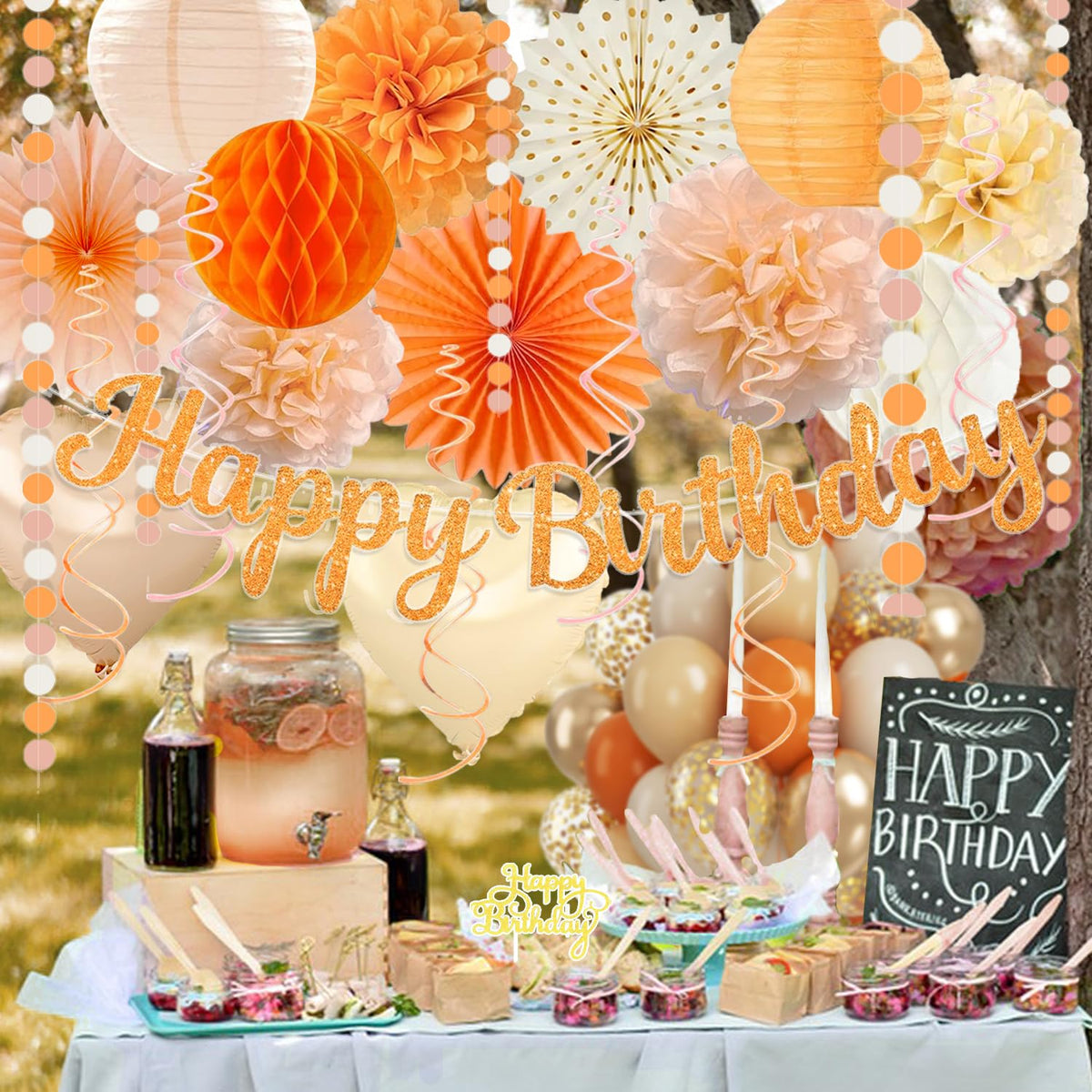 IHEPYQ tissue pom-poms provide fluffy texture for cozy decor.