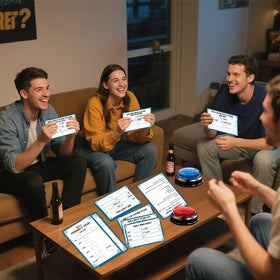 IIDEA Bible Feud game shown in a church group setting for active play.