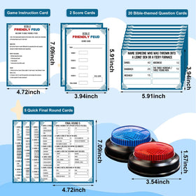 IIDEA Bible Feud buzzer illuminated, adding authentic game-show excitement.
