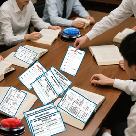 IIDEA Bible Feud instruction card simplifies setup and rules.