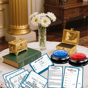 IIDEA Bible Feud scorecards ready for quick tracking and friendly competition.