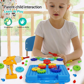 IIROMECI gears building activity helps kids pattern and shape creation
