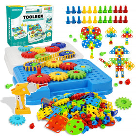 IIROMECI gears toy set with drill in action for early engineering exploration