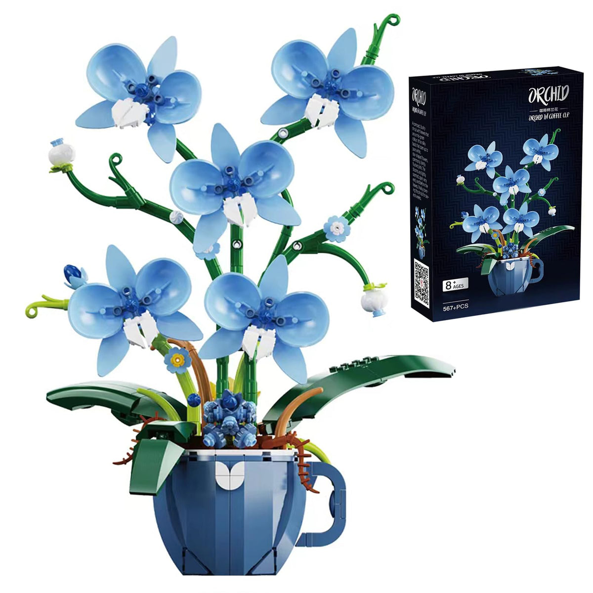 iixeal Blue Orchid Building Set overview for stylish home decor and DIY fun