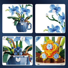 iixeal Blue Orchid decoration finished piece enhancing desks shelves and living spaces