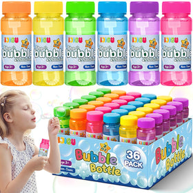 IJIGU Bubble Bottles 36-pack in bright colors for vibrant outdoor play.