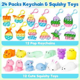IJIGU eggs include twelve squishy animal toys for tactile play.