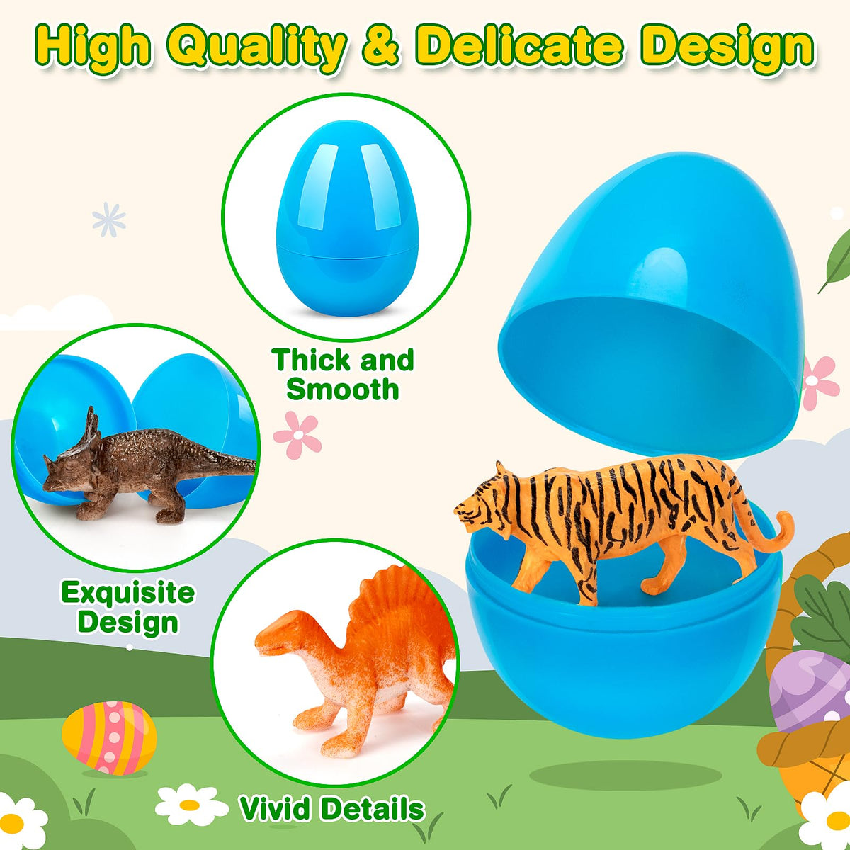 IJIGU Easter eggs bright colors in a basket for festive fun at home.