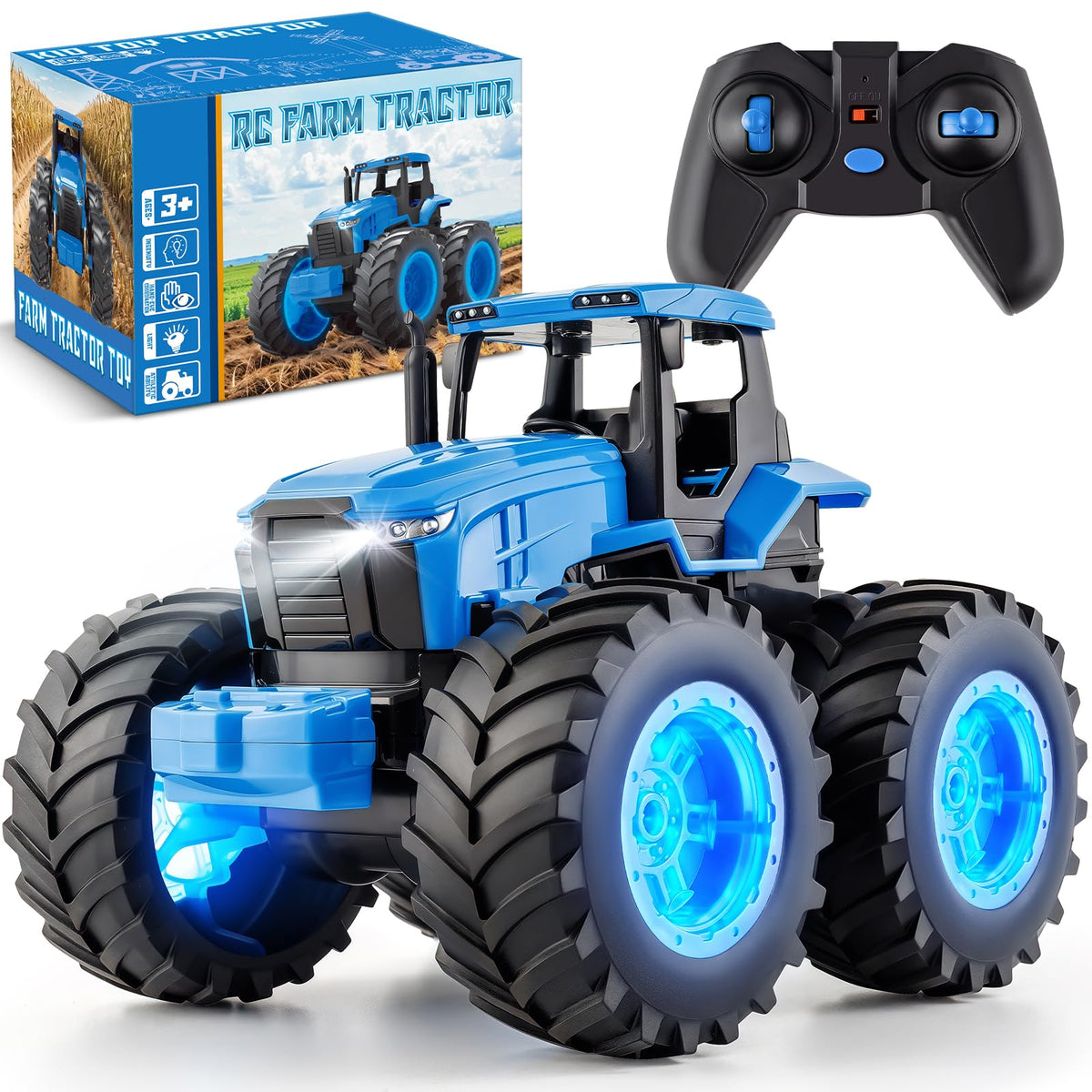 IJIGU remote control tractor toy front view shows bold monster-truck styling for imaginative play
