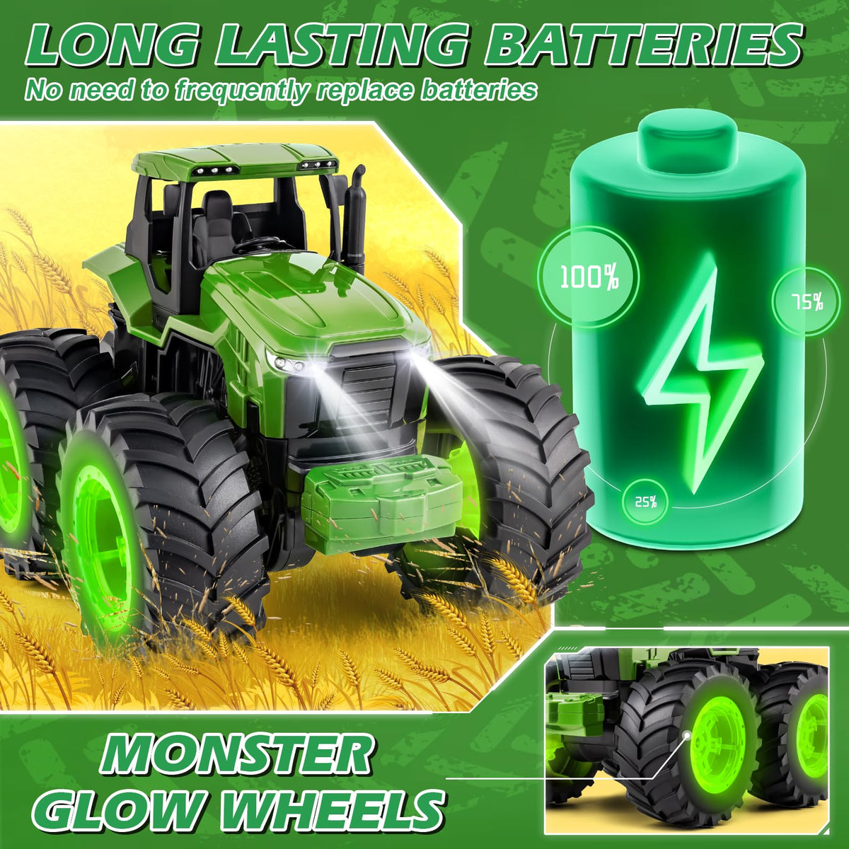Tractor performs 360-degree rotation for fun stunts.