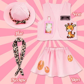 IKALI Pink Vest with Detachable Name Card and giraffe print for role-play
