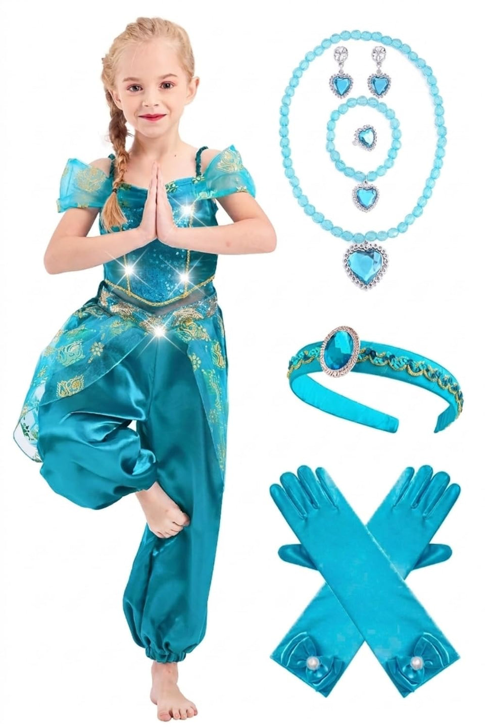 IKALI Princess Costume front view with glittery bodice for magical dress-up.