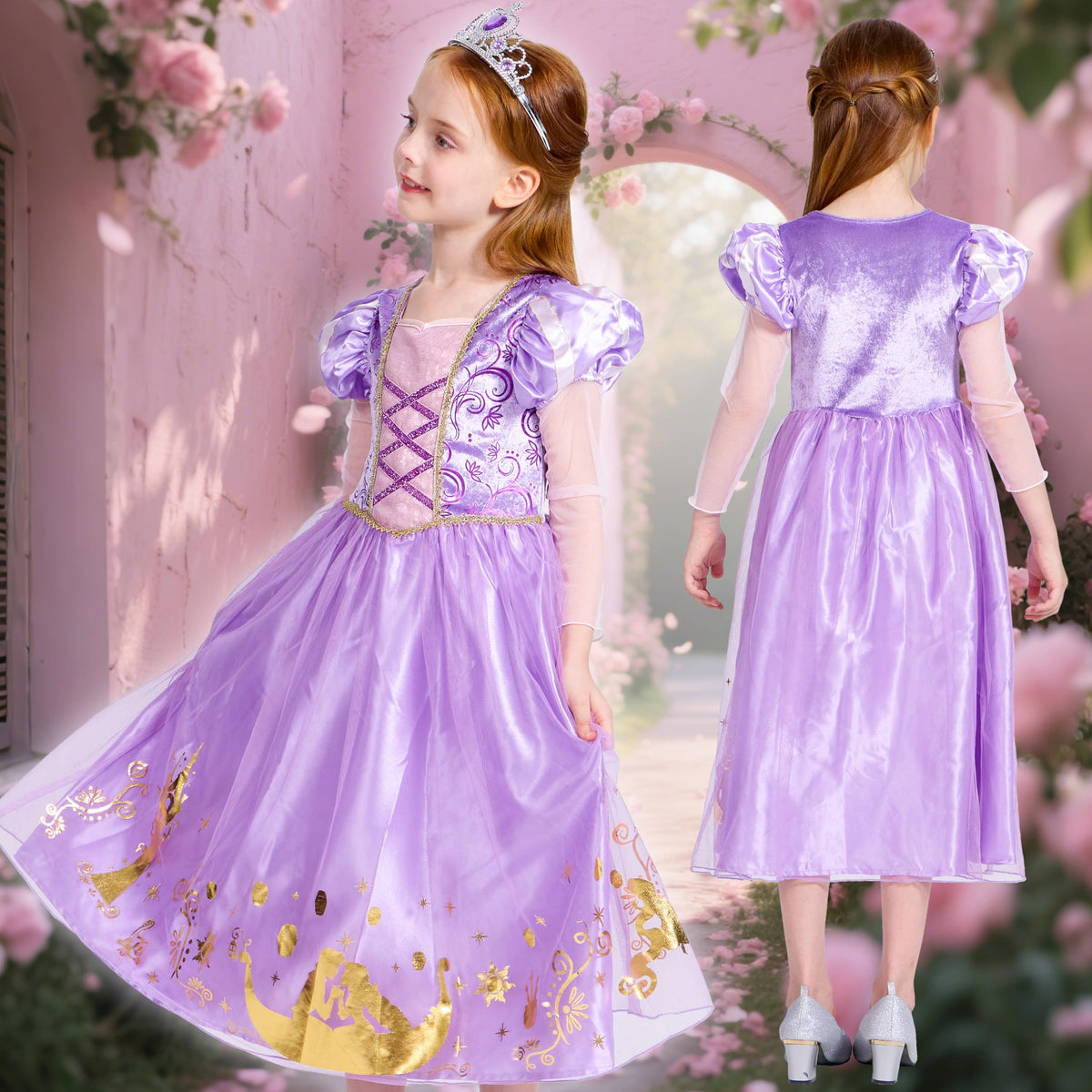 IKALI Princess Dress Up Trunk purple dress supports creative storytelling and pretend play