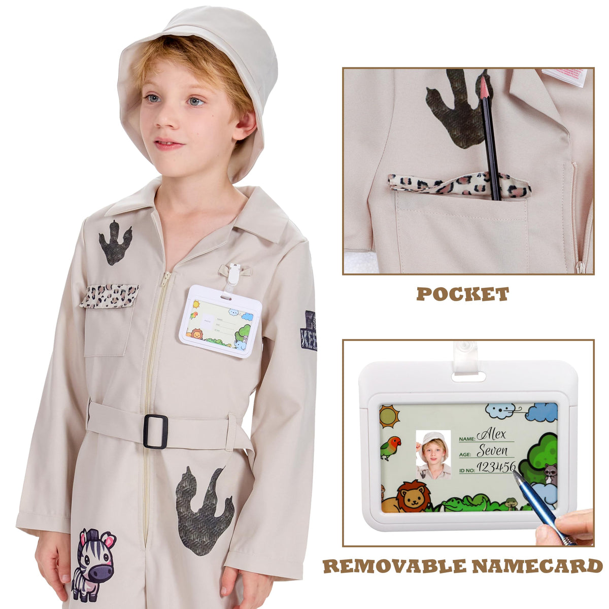 IKALI Zookeeper patches with zebra design enhancing safari look