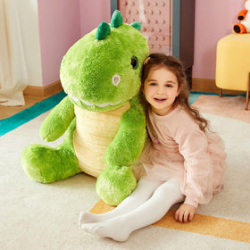 IKASA 23-inch T-Rex plush offers durable, gentle hugging comfort.