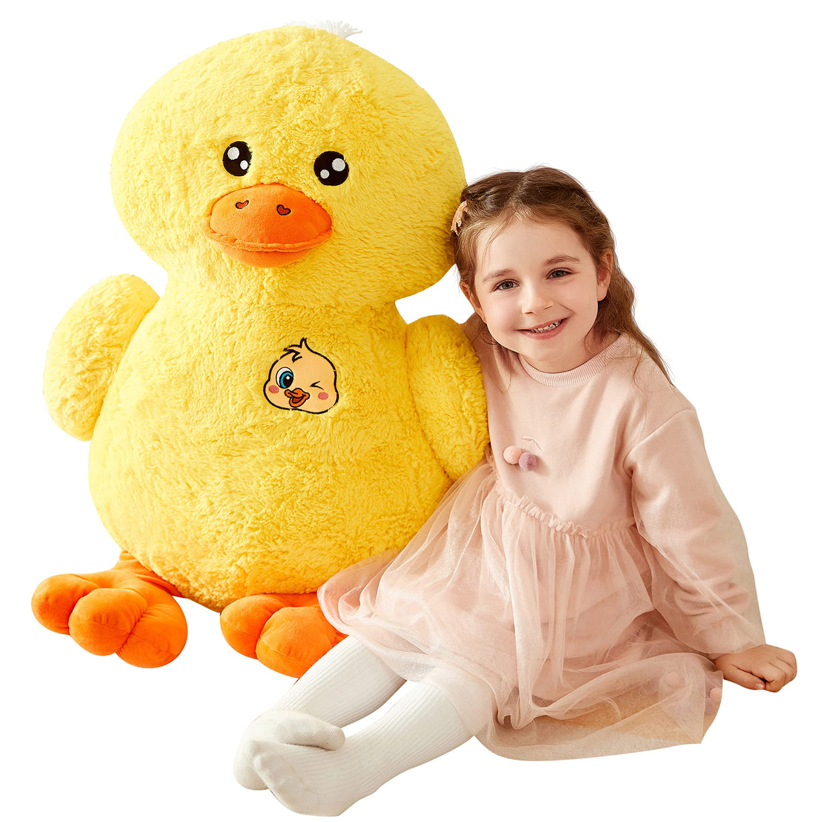 IKASA 19-inch large duck plush for cozy hugs and big playroom presence.