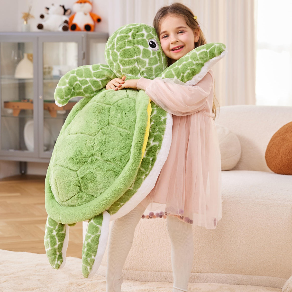 IKASA durable sea turtle plush with high-quality materials for lasting play.