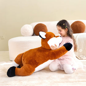 IKASA fox hugging pillow plush with ultra-soft texture for cuddling after school.