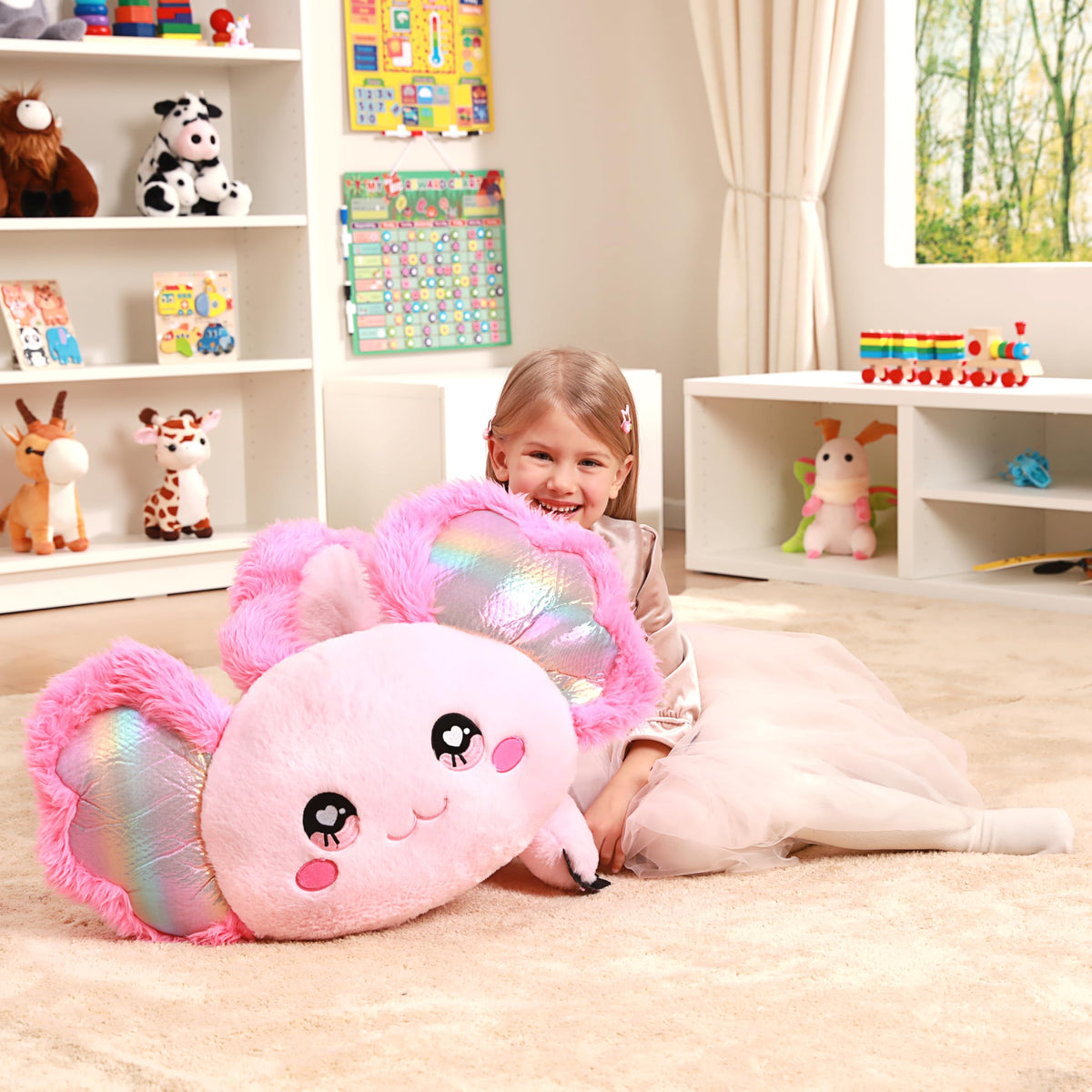 IKASA giant axolotl plush durable stitching detail