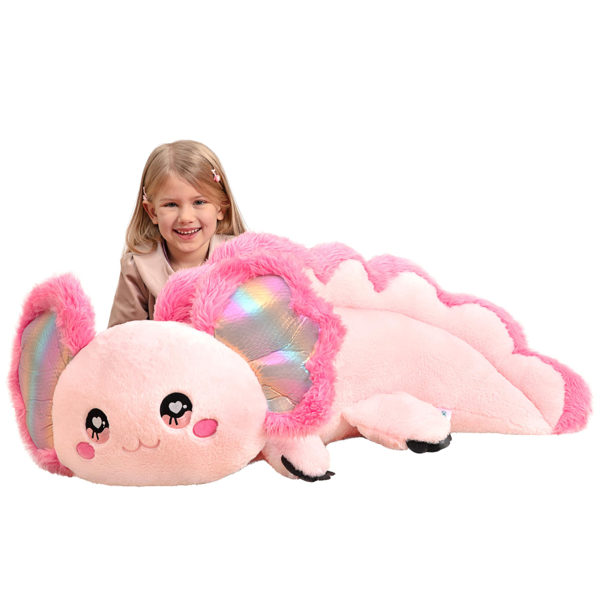IKASA giant axolotl plush full view for cozy room decor