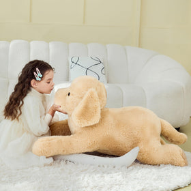 IKASA giant Labrador plush closeup texture, ultra-soft feel invites gentle hugs