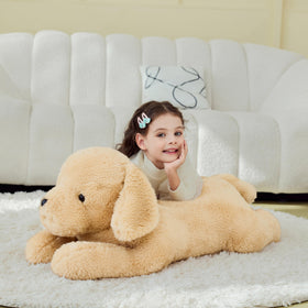 IKASA giant Labrador plush, side view, durable soft toy for daily play