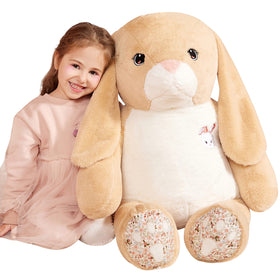 IKASA giant Easter rabbit 30-inch full view for cozy storytelling and imaginative play.