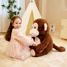 IKASA giant monkey plush 30-inch soft fur detail, supremely cuddly texture.