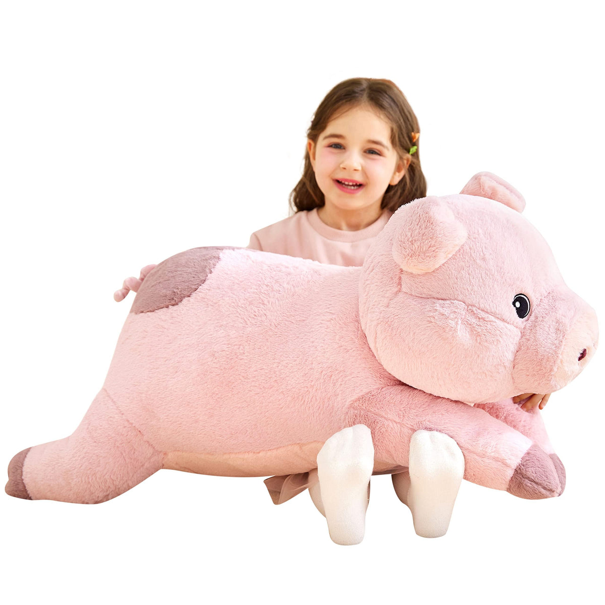 IKASA giant pig plush 30-inch cuddle companion for kids and adults