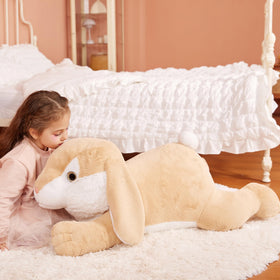 IKASA giant rabbit plush full view, ideal cuddle companion for kids.