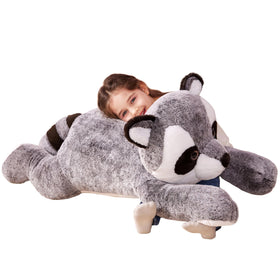 IKASA Giant Raccoon plush 30 inch full-view cuddle buddy for kids' rooms.