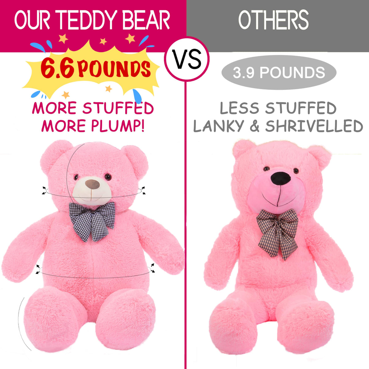 IKASA giant teddy bear plush with ultra-soft fabric for comforting snuggles