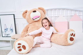IKASA giant teddy bear surface-cleanable design ideal for easy cleaning with brush and cleanser.
