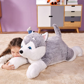 IKASA Husky plush in a playroom setup as decor accent.