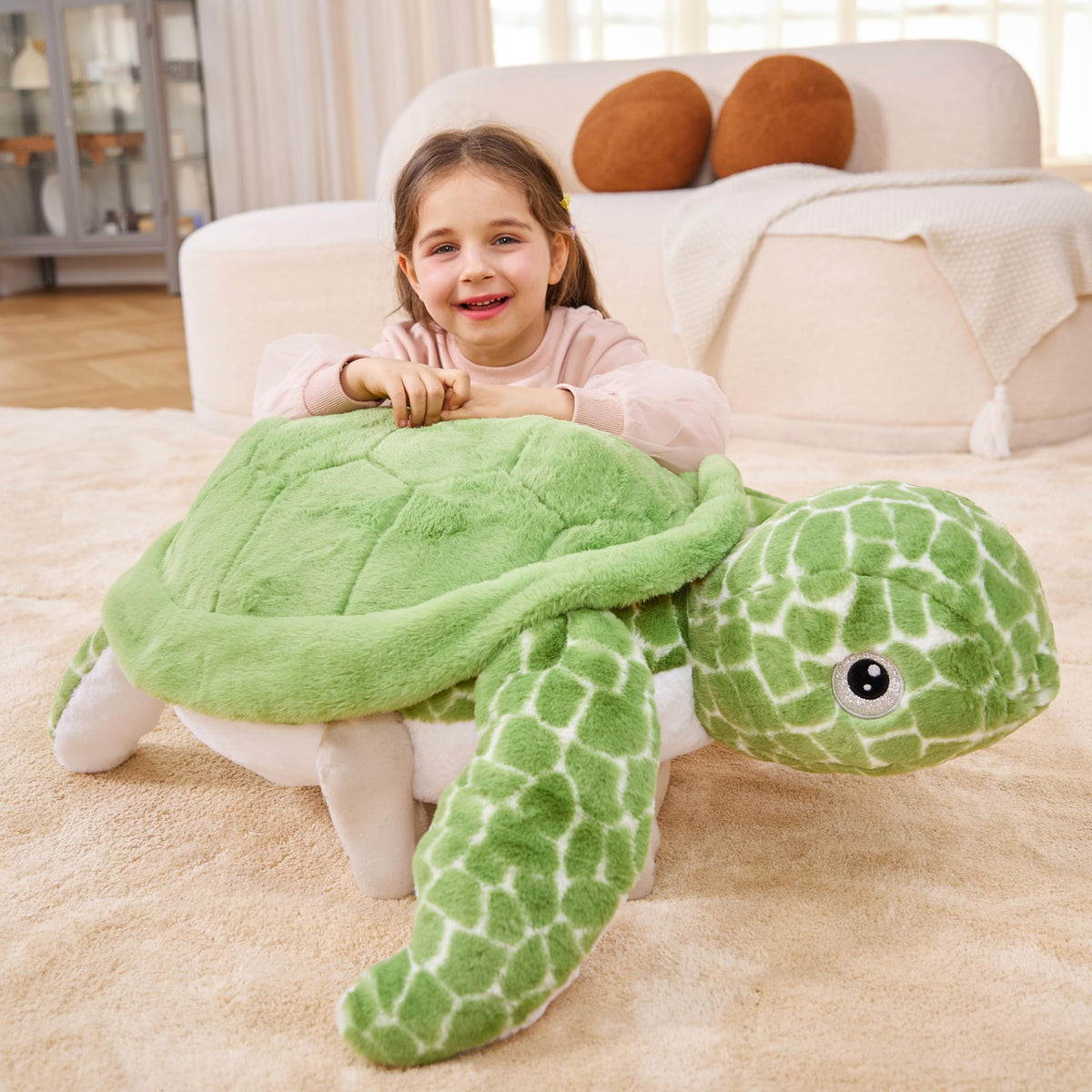 IKASA kid-friendly sea turtle plush designed for safe, imaginative play.