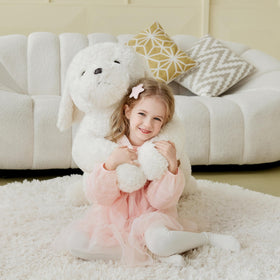 IKASA large Labrador plush seen in side view, ready for imaginative play.