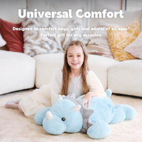 IKASA soft cotton Triceratops features detailed embroidery for durable cuddling